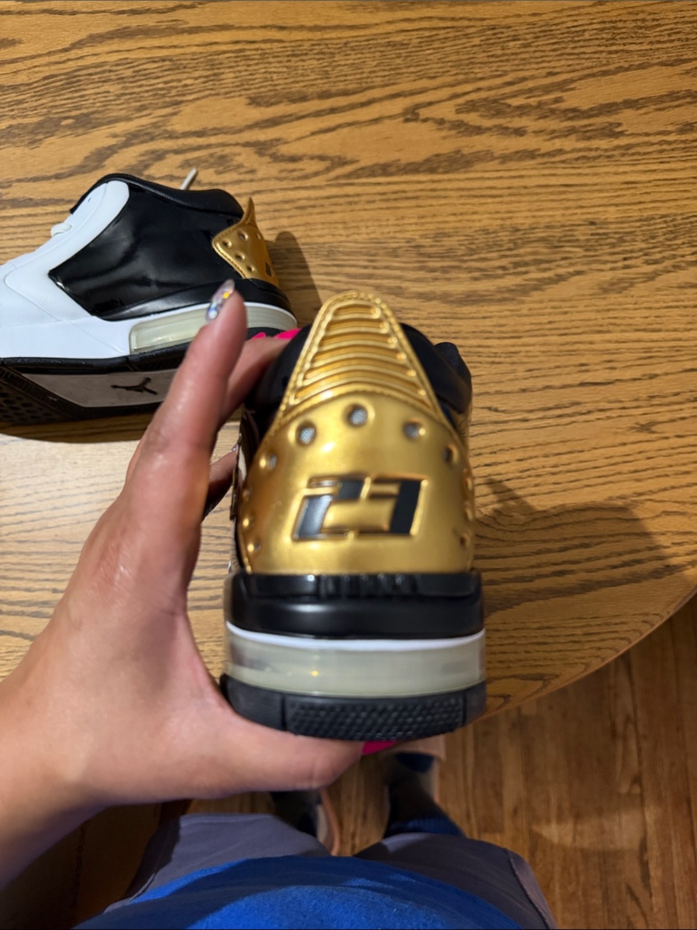 Jordan Men’s White and Black Basketball Sneakers - Picture 4 of 8